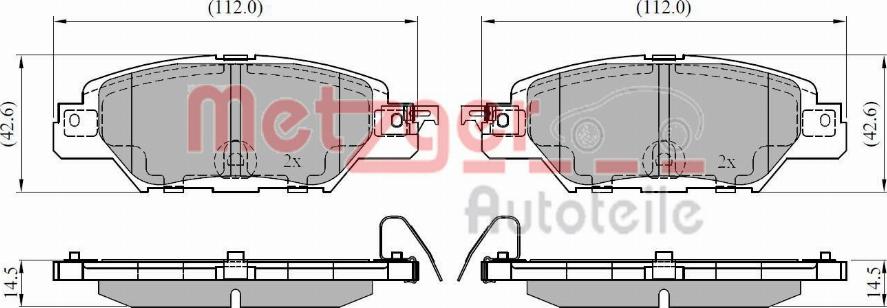 Metzger 1170920 - Гальмівні колодки, дискові гальма autozip.com.ua