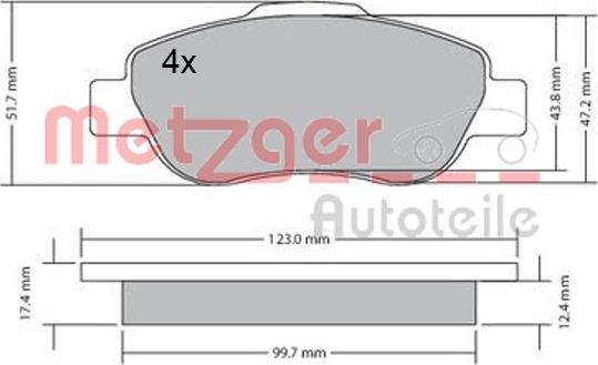 Metzger 1170440 - Гальмівні колодки, дискові гальма autozip.com.ua