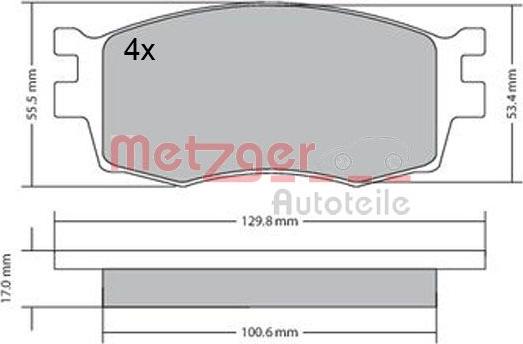 Metzger 1170441 - Гальмівні колодки, дискові гальма autozip.com.ua