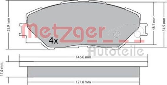 Metzger 1170443 - Гальмівні колодки, дискові гальма autozip.com.ua