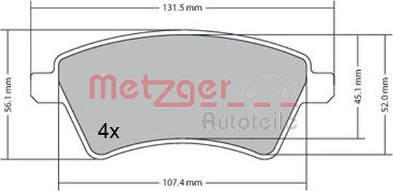 Metzger 1170442 - Гальмівні колодки, дискові гальма autozip.com.ua