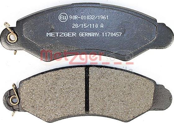 Metzger 1170457 - Гальмівні колодки, дискові гальма autozip.com.ua