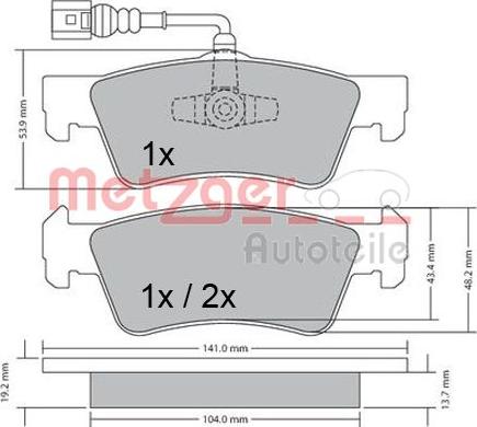 Metzger 1170465 - Гальмівні колодки, дискові гальма autozip.com.ua