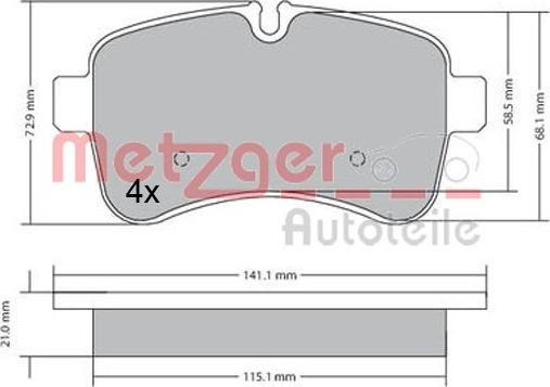 Metzger 1170466 - Гальмівні колодки, дискові гальма autozip.com.ua