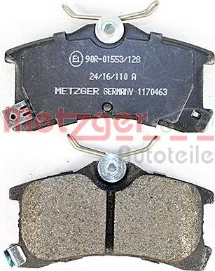 Metzger 1170463 - Гальмівні колодки, дискові гальма autozip.com.ua