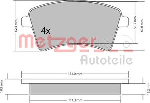 Metzger 1170467 - Гальмівні колодки, дискові гальма autozip.com.ua
