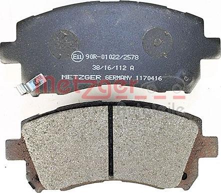 Metzger 1170416 - Гальмівні колодки, дискові гальма autozip.com.ua
