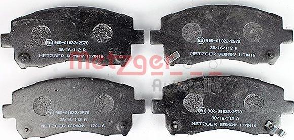 Metzger 1170416 - Гальмівні колодки, дискові гальма autozip.com.ua