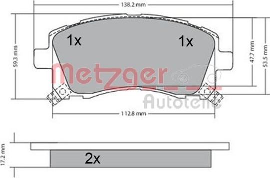 Metzger 1170416 - Гальмівні колодки, дискові гальма autozip.com.ua