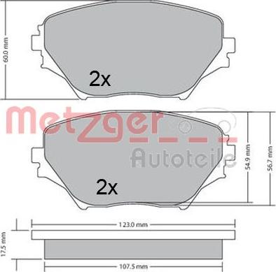 Metzger 1170418 - Гальмівні колодки, дискові гальма autozip.com.ua