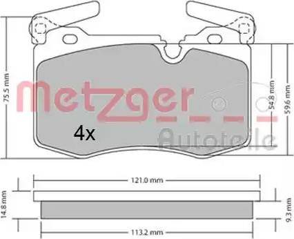 Metzger 1170483 - Гальмівні колодки, дискові гальма autozip.com.ua