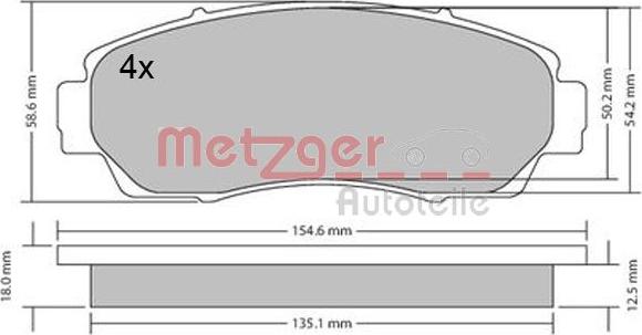 Metzger 1170482 - Гальмівні колодки, дискові гальма autozip.com.ua