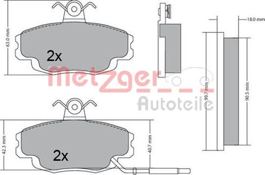 Metzger 1170427 - Гальмівні колодки, дискові гальма autozip.com.ua