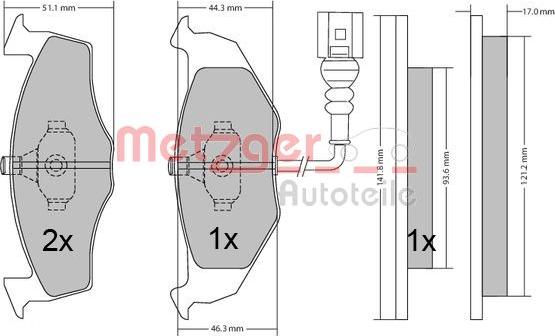 Metzger 1170479 - Гальмівні колодки, дискові гальма autozip.com.ua