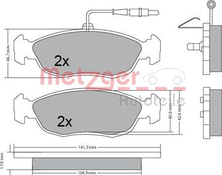 Metzger 1170476 - Гальмівні колодки, дискові гальма autozip.com.ua