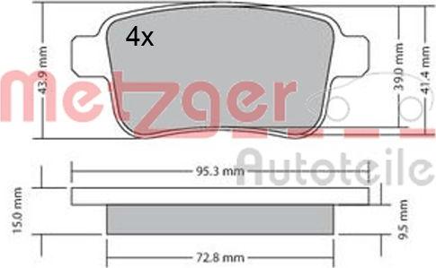 Metzger 1170471 - Гальмівні колодки, дискові гальма autozip.com.ua