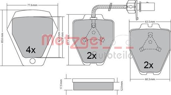 Metzger 1170478 - Гальмівні колодки, дискові гальма autozip.com.ua