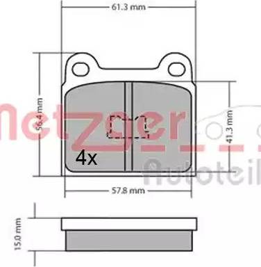 Metzger 1170472 - Гальмівні колодки, дискові гальма autozip.com.ua