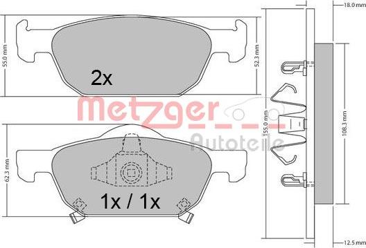 Metzger 1170594 - Гальмівні колодки, дискові гальма autozip.com.ua