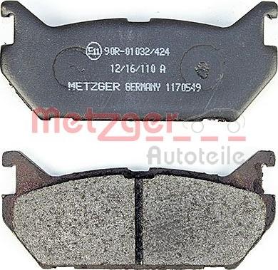 Metzger 1170549 - Гальмівні колодки, дискові гальма autozip.com.ua