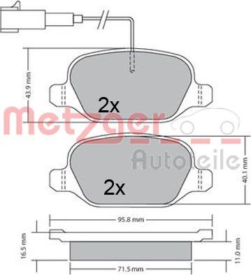 Metzger 1170555 - Гальмівні колодки, дискові гальма autozip.com.ua