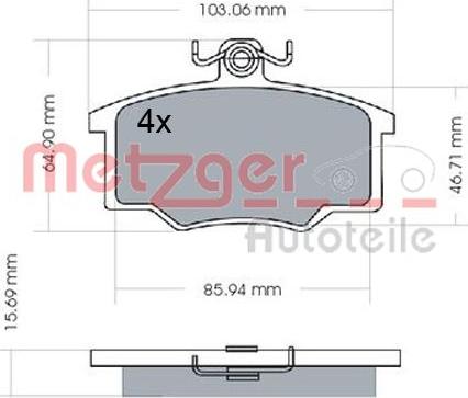 Metzger 1170566 - Гальмівні колодки, дискові гальма autozip.com.ua