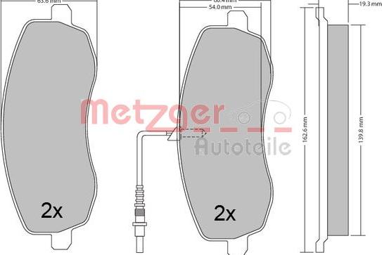 Metzger 1170563 - Гальмівні колодки, дискові гальма autozip.com.ua