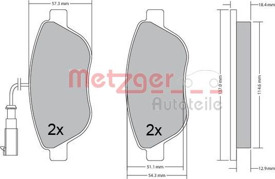 Metzger 1170504 - Гальмівні колодки, дискові гальма autozip.com.ua
