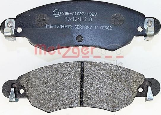 Metzger 1170502 - Гальмівні колодки, дискові гальма autozip.com.ua