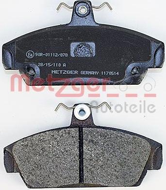 Metzger 1170514 - Гальмівні колодки, дискові гальма autozip.com.ua