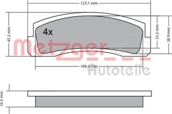 Metzger 1170511 - Гальмівні колодки, дискові гальма autozip.com.ua
