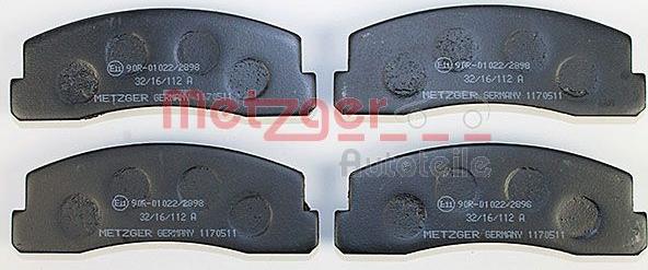 Metzger 1170511 - Гальмівні колодки, дискові гальма autozip.com.ua