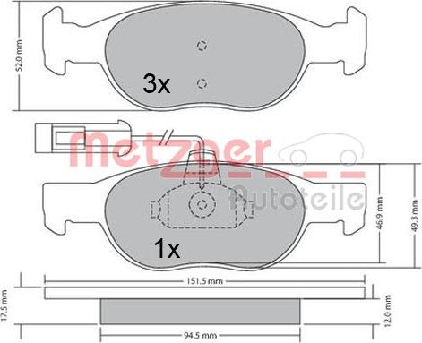 Metzger 1170517 - Гальмівні колодки, дискові гальма autozip.com.ua