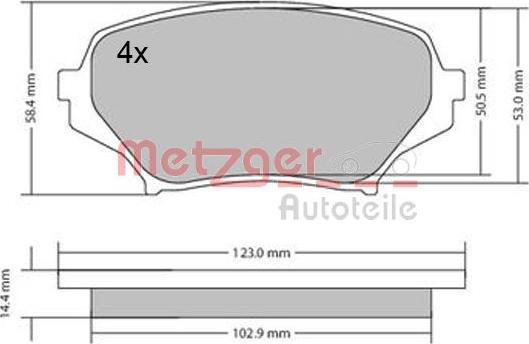 Metzger 1170589 - Гальмівні колодки, дискові гальма autozip.com.ua