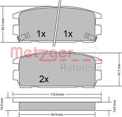 Metzger 1170585 - Гальмівні колодки, дискові гальма autozip.com.ua