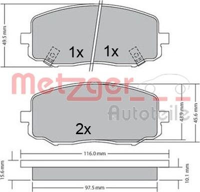 Metzger 1170588 - Гальмівні колодки, дискові гальма autozip.com.ua