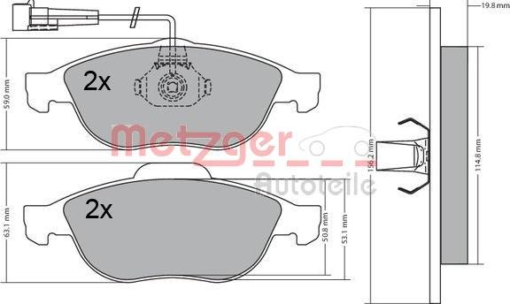 Metzger 1170582 - Гальмівні колодки, дискові гальма autozip.com.ua