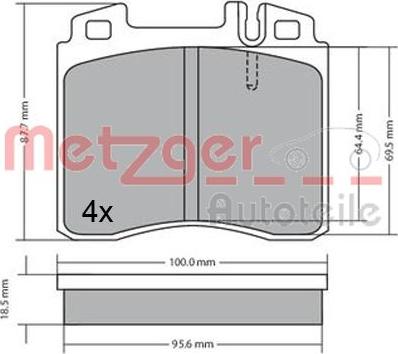 Metzger 1170530 - Гальмівні колодки, дискові гальма autozip.com.ua