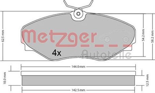 Metzger 1170537 - Гальмівні колодки, дискові гальма autozip.com.ua