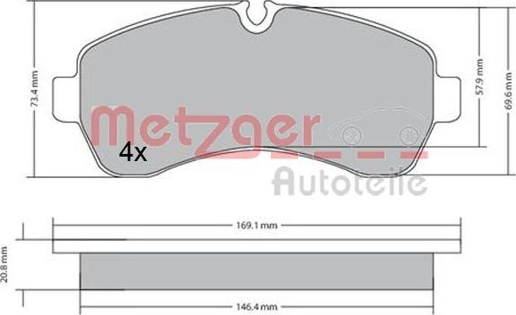 Metzger 1170521 - Гальмівні колодки, дискові гальма autozip.com.ua
