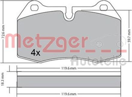 Metzger 1170577 - Гальмівні колодки, дискові гальма autozip.com.ua