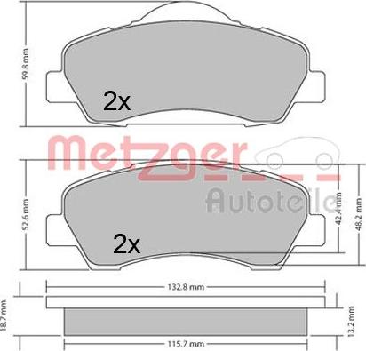 Metzger 1170690 - Гальмівні колодки, дискові гальма autozip.com.ua