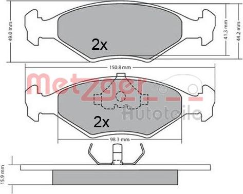 Metzger 1170645 - Гальмівні колодки, дискові гальма autozip.com.ua