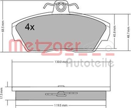 Metzger 1170646 - Гальмівні колодки, дискові гальма autozip.com.ua