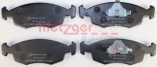 Metzger 1170642 - Гальмівні колодки, дискові гальма autozip.com.ua
