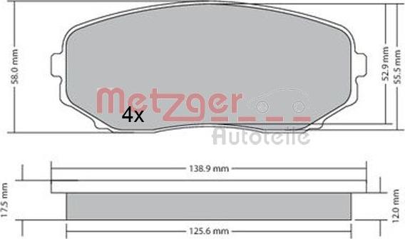 Metzger 1170654 - Гальмівні колодки, дискові гальма autozip.com.ua