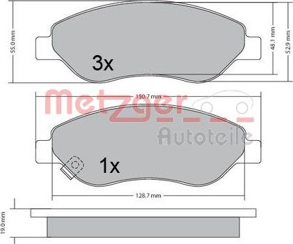 Metzger 1170655 - Гальмівні колодки, дискові гальма autozip.com.ua