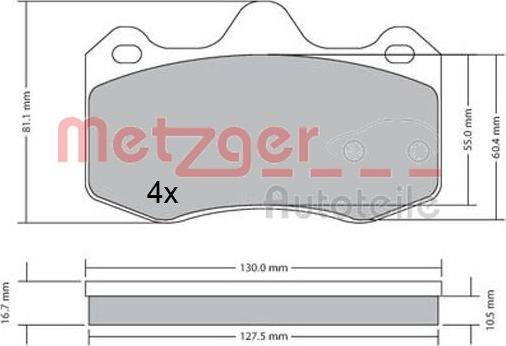 Metzger 1170656 - Гальмівні колодки, дискові гальма autozip.com.ua