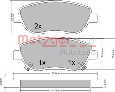 Metzger 1170658 - Гальмівні колодки, дискові гальма autozip.com.ua