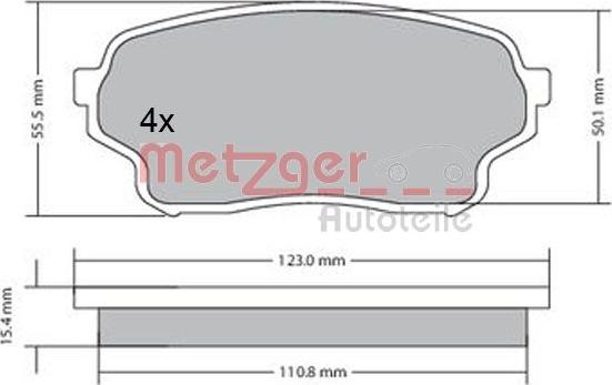 Metzger 1170669 - Гальмівні колодки, дискові гальма autozip.com.ua